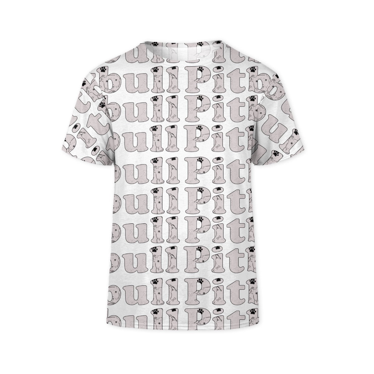 Pitbull Spelled Out All Over T-shirt