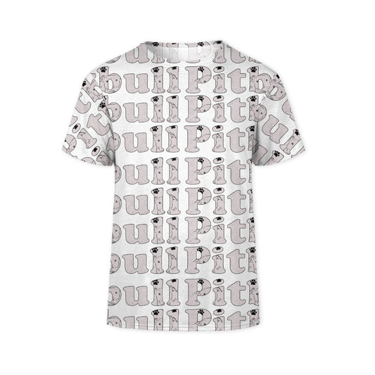 Pitbull Spelled Out All Over T-shirt