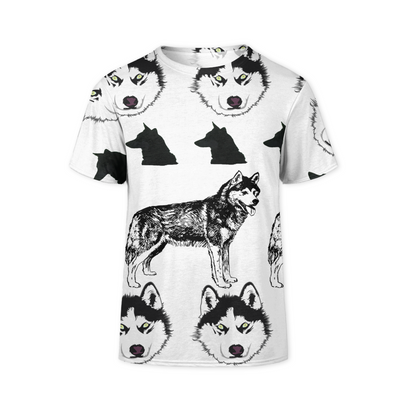 Siberian Husky All Over White T-shirt